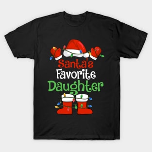 Santa's Favorite Daughter Funny Christmas Pajamas T-Shirt